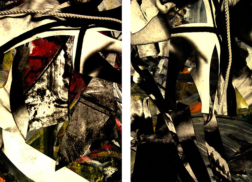 Cassandra 10, 2013, two 72x50 panels, mixed media on canvas