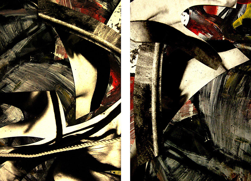 Cassandra 8, 2013, two 72x50 panels, mixed media on canvas